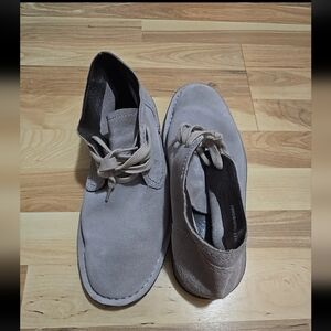 John Varvatos Gray Suede Derby Shoes Men's 8.5 M Low Top Chukka F505Q1B-A227B